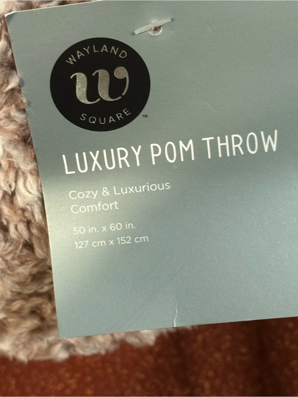 DW Home Plush Pom Throw - Dusty Rose